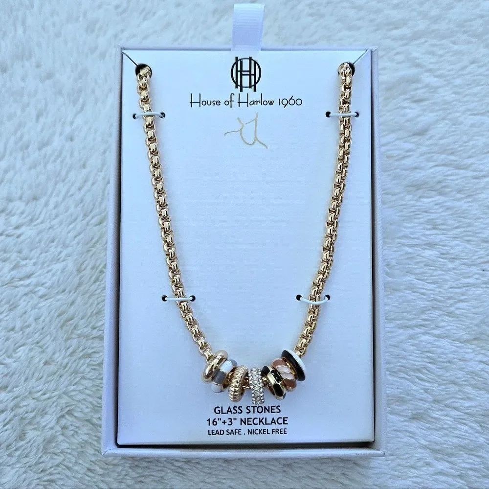 House🏠 of Harlow 1960 Glass🪟 Stone Necklace - NIB